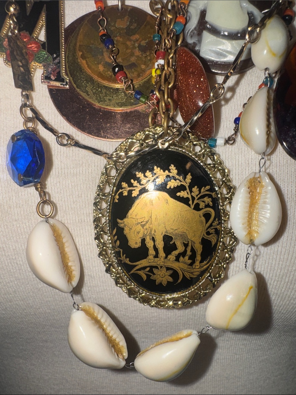 VINTAGE RARE MADAME FORTUNA MULTI STRAND CHARM NECKLACE - Picture 10 of 12